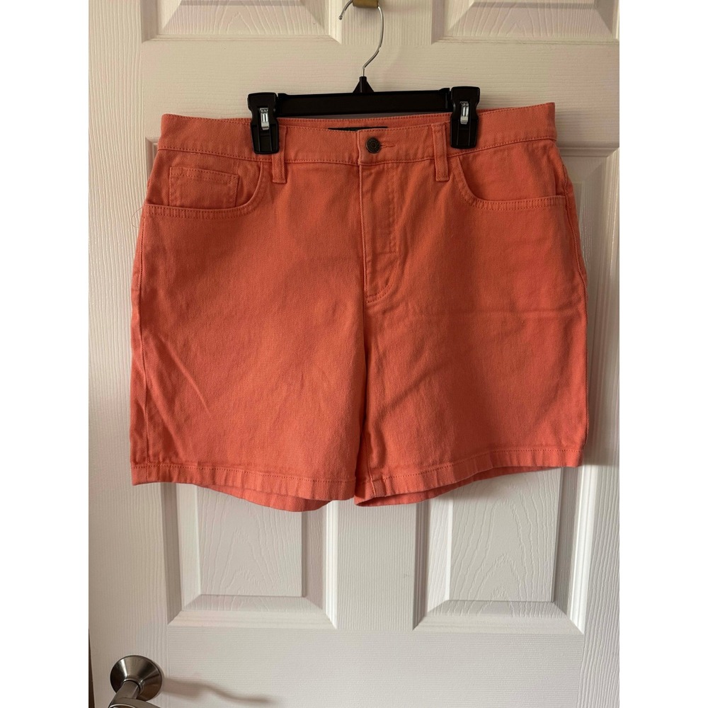 LRL Ralph Lauren Jeans Co Coral Orange Denim Shorts Women's Size 12